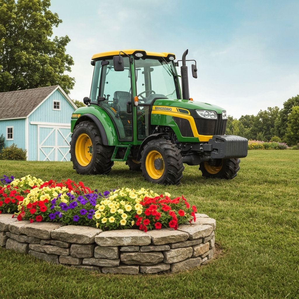 Sub-compact tractor on a small residential property